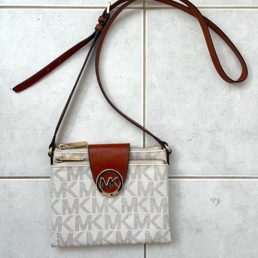 Michael Kors Crossbody Leather Logo Bag with Card Inserts